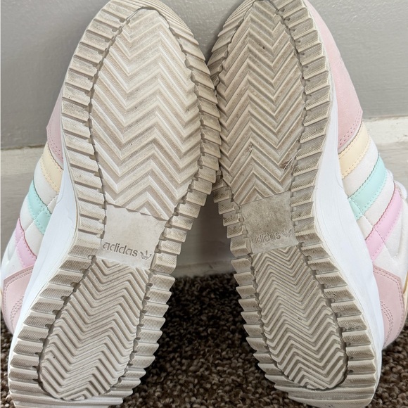 adidas Women’s Pastel Triple-Stripe Platform Sneaker - White Pink Mint Cream - Picture 5 of 6
